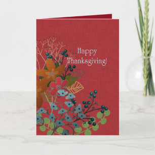 Happy Thanksgiving! Autumn Berry Branches Holiday Card