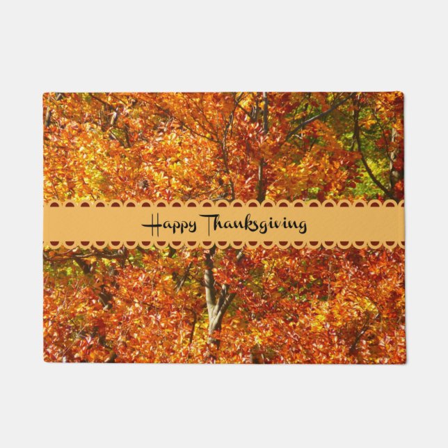 Happy Thanksgiving, Autumn Colours, Doormat (Front)