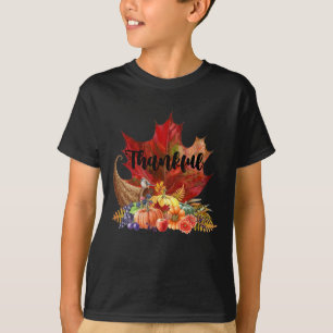 Happy Thanksgiving Autumn Fall Maple Leaves Thankf T-Shirt