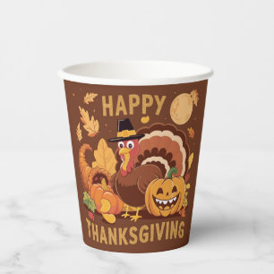Happy Thanksgiving Autumn Harvest Paper cup