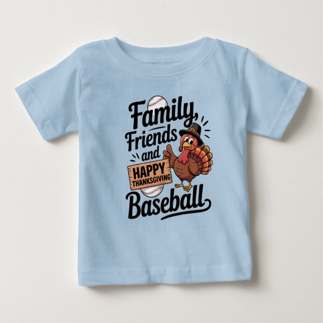“Happy Thanksgiving Autumn Leaves Baby T-Shirt (Front)