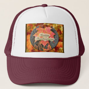 Happy Thanksgiving Autumn Maple Leaf Series Trucker Hat