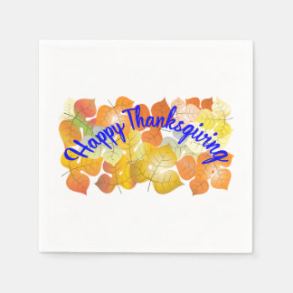 Happy Thanksgiving background with colourful autum Napkin