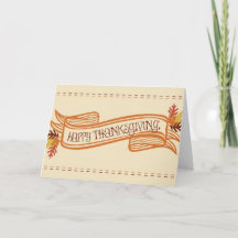 Happy Thanksgiving Banner Greeting Card