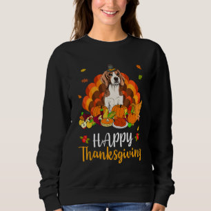 Happy Thanksgiving Beagle Dog Turkey Pet Sweatshirt