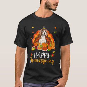Happy Thanksgiving Beagle Dog Turkey Pet T-Shirt