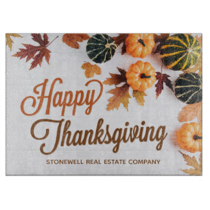 Happy Thanksgiving Beautiful Pumpkins Custom Cutting Board