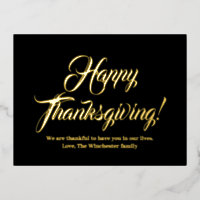 Happy Thanksgiving black custom script elegant