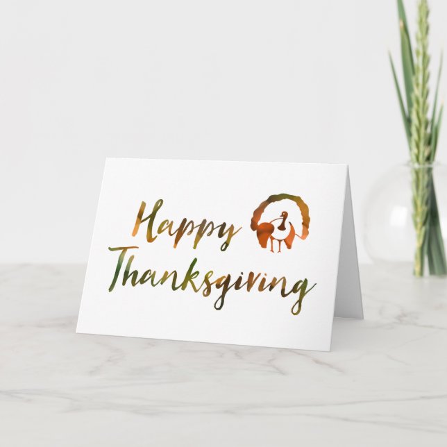 Happy Thanksgiving (bokeh turkey lights) Holiday Card (Front)