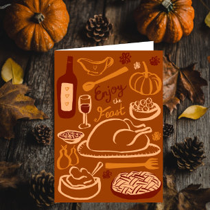 Happy Thanksgiving Bountiful Feast Holiday  Card