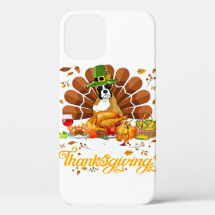 Happy Thanksgiving Boxer Turkey Dog Lover Gift iPhone 12 Case