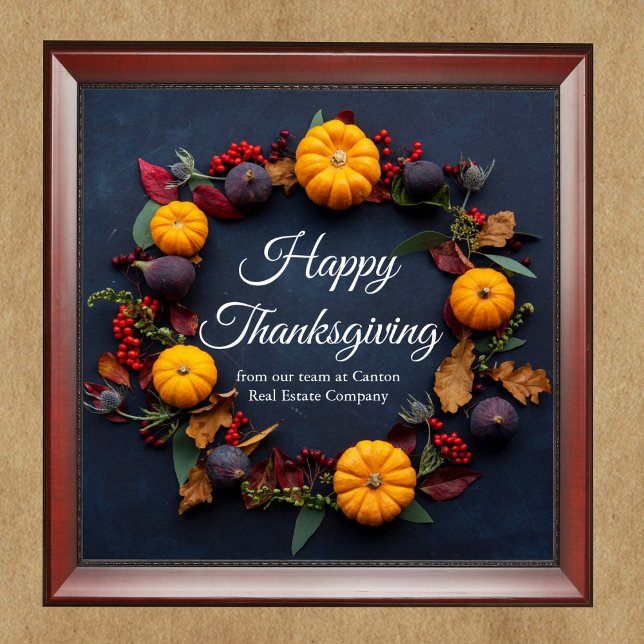 Happy Thanksgiving Business Pumpkin Wreath Custom Poster (Creator Uploaded)