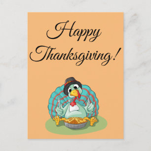 happy thanksgiving,cartoon funny turkey postcard