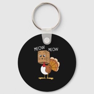 Happy Thanksgiving Cat Costume Turkey Funny Fake C Key Ring