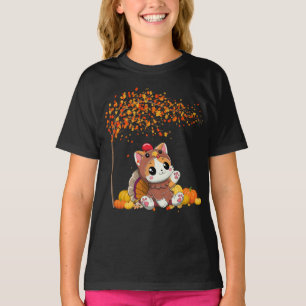 Happy Thanksgiving Cat Turkey Day Fall Autumn T-Shirt
