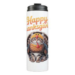 Happy Thanksgiving Cat Turkey Day Fall Classic T-S Thermal Tumbler