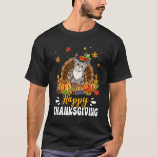 Happy Thanksgiving Cat Turkey Pumpkin 1 T-Shirt