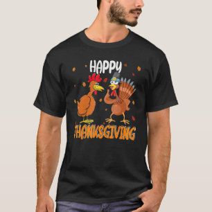 Happy Thanksgiving Chicken And Turkey Matching Fri T-Shirt