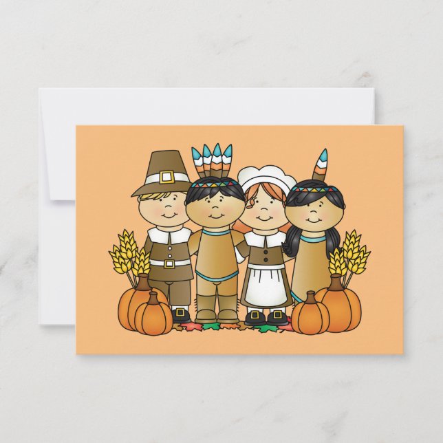 Happy Thanksgiving Children Invitation (Front)