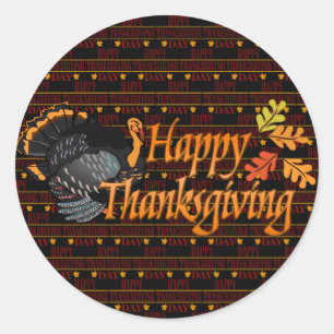 Happy Thanksgiving Classic Round Sticker