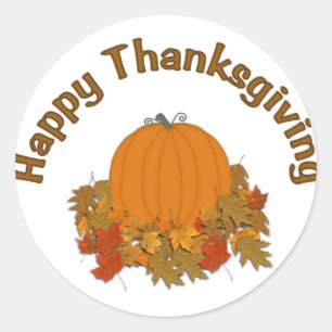 Happy Thanksgiving Classic Round Sticker