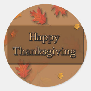 Happy Thanksgiving Classic Round Sticker