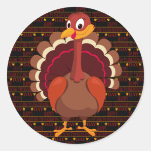 Happy Thanksgiving Classic Round Sticker