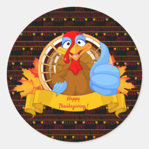 Happy Thanksgiving Classic Round Sticker