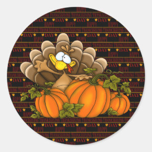 Happy Thanksgiving Classic Round Sticker