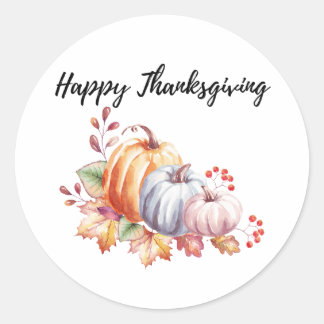 Happy Thanksgiving Classic Round Sticker