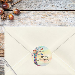 Happy Thanksgiving Classic Round Sticker