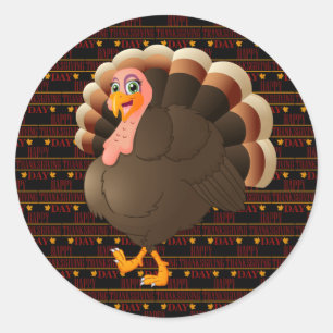 Happy Thanksgiving Classic Round Sticker