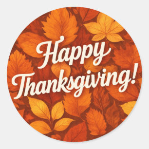 Happy Thanksgiving Classic Round Sticker