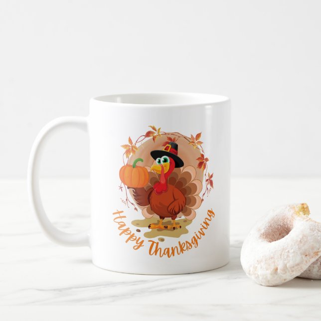 Happy Thanksgiving Coffee Mug (With Donut)