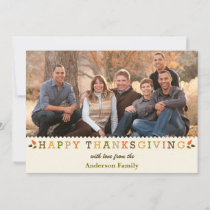 Happy Thanksgiving Colourful & Bright Holiday Card