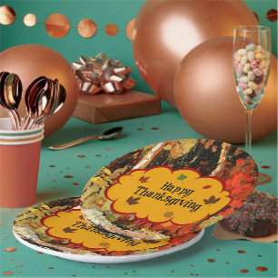 "Happy Thanksgiving," Colours of Autumn, Paper Plate