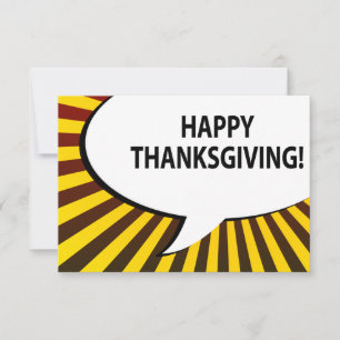 HAPPY THANKSGIVING! comic bubble Invitation