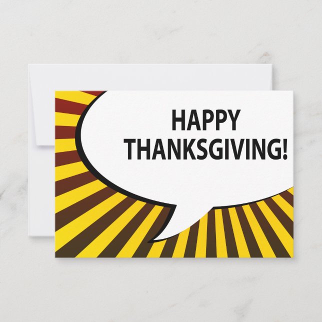 HAPPY THANKSGIVING! comic bubble Invitation (Front)