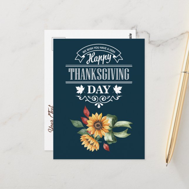 Happy Thanksgiving congratulations Postcard (Front/Back In Situ)