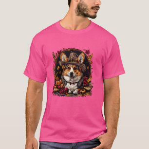 Happy Thanksgiving Corgi Dog Lover Autumn Season F T-Shirt