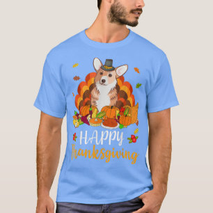 Happy Thanksgiving Corgi Dog Turkey Pet Lover  T-Shirt