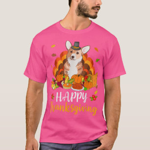 Happy Thanksgiving Corgi Dog Turkey Pet Lover  T-Shirt