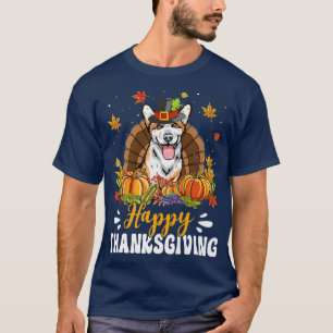 Happy Thanksgiving Corgi Dog Turkey Pumpkin364 T-Shirt