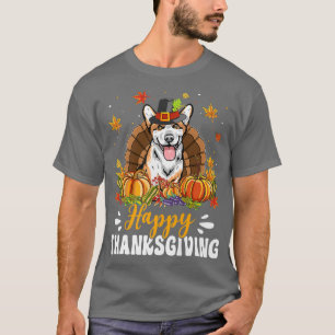 Happy Thanksgiving Corgi Dog Turkey Pumpkin846 T-Shirt