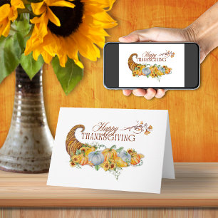 Happy Thanksgiving Cornucopia  Card
