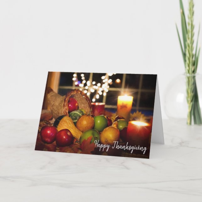Happy Thanksgiving Cornucopia Display Card (Front)