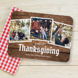 Happy Thanksgiving Country Rustic Family Photo Magnet