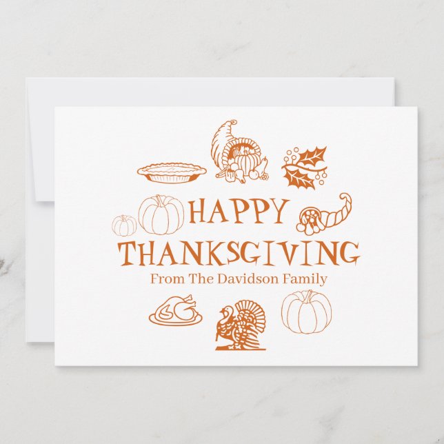 Happy Thanksgiving custom family name card (Front)