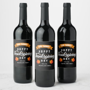 Happy Thanksgiving! Custom Family Wine Label