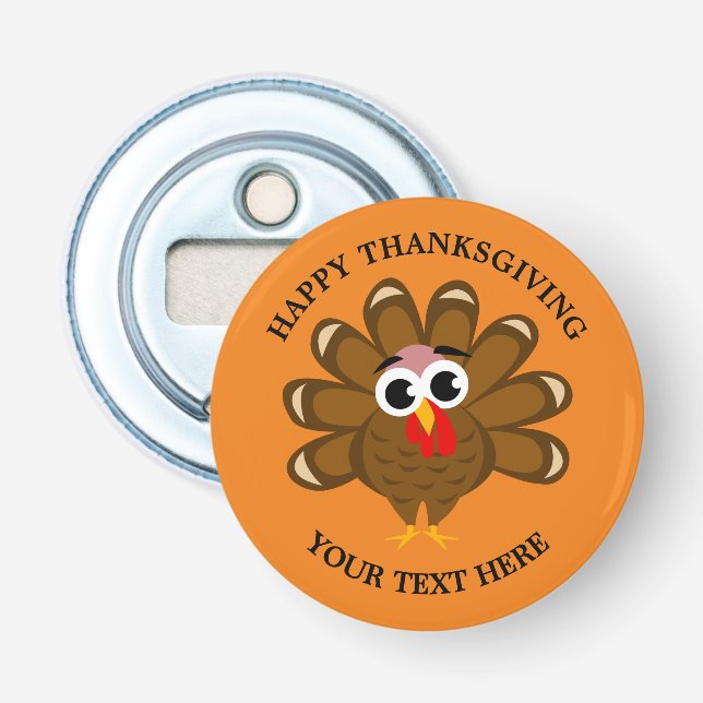 Happy Thanksgiving custom magnetic bottle opener (Front)